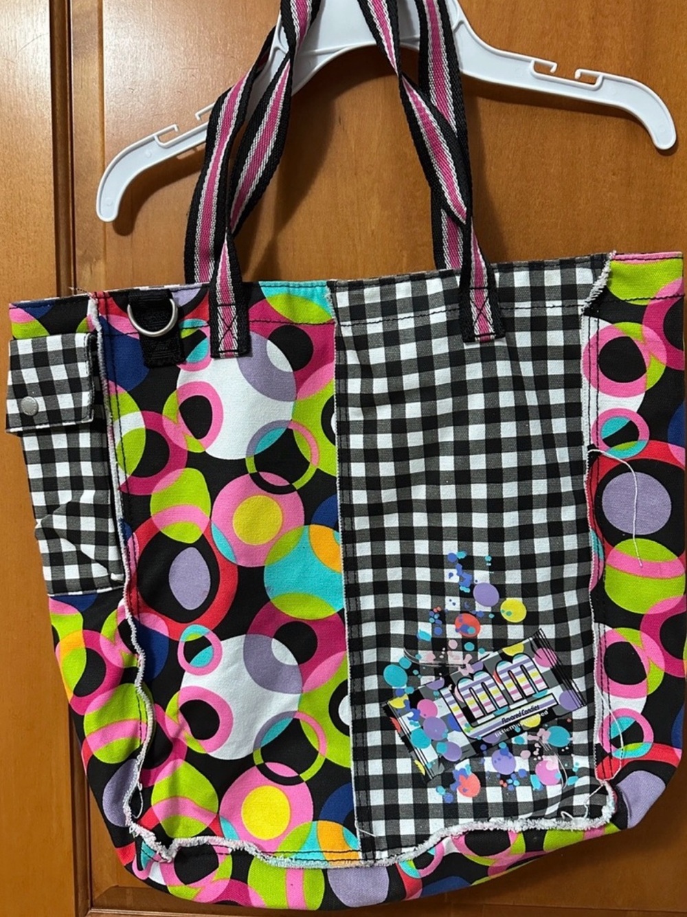 LittleMissMatched Candy Circles Gingham Tote Bag Disney Springs Vintage NWOT